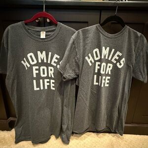 Set of 2 Fruit of the Loom Dark Gray 'Homies for Life' T-Shirts